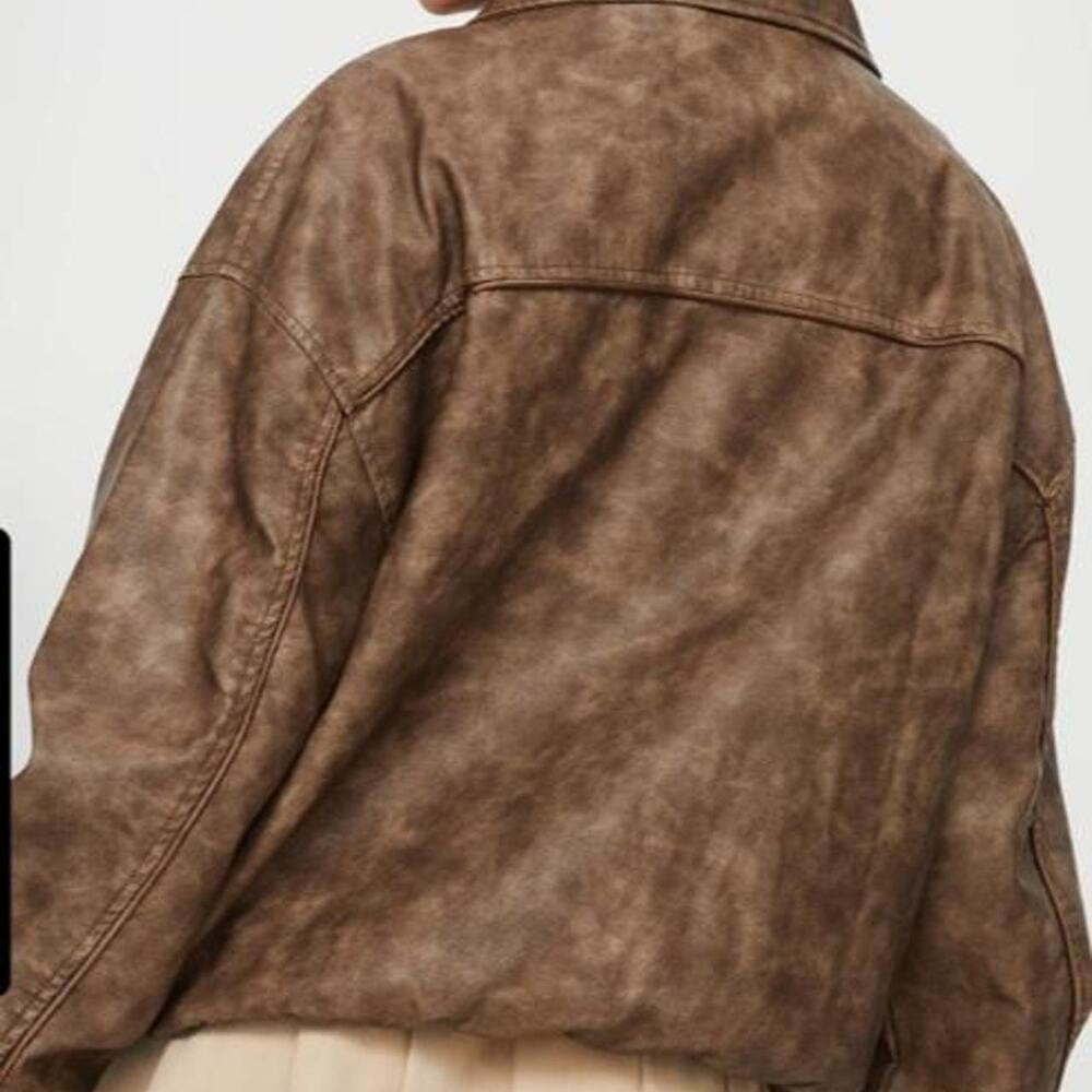 Princess polly size 4 goldsmith faux leather bomber jacket - Picture 2 of 4